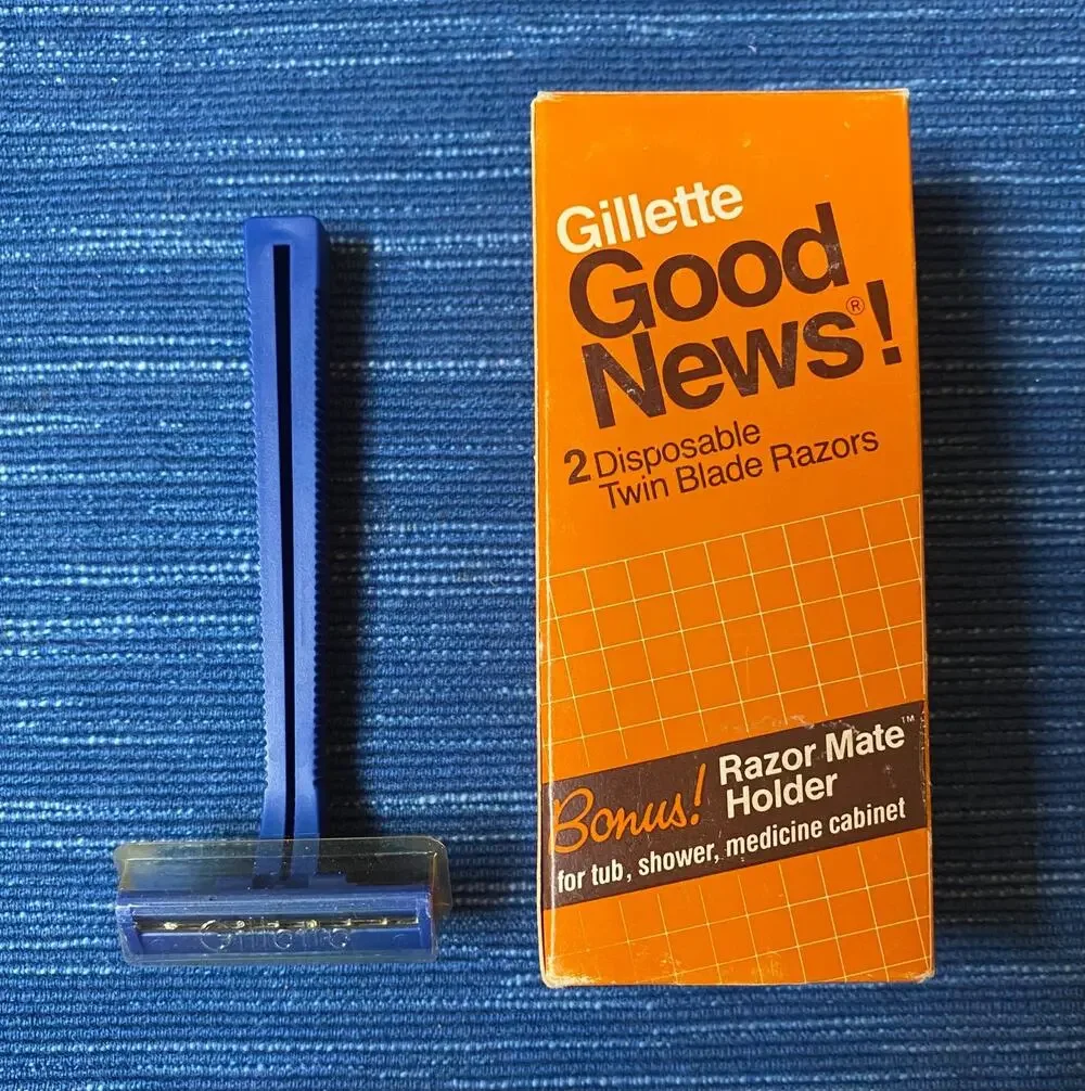Vtg Gillette Good News Razor Shaver Disposable Box Promo Trial Retro Prop 61B